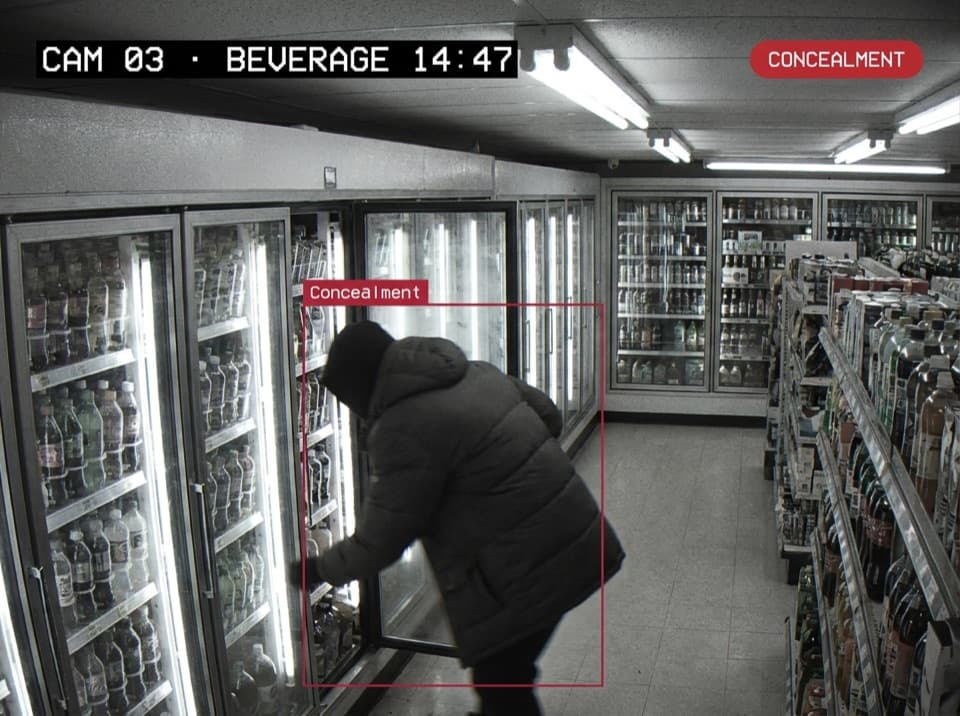 Camera 3, beverage aisle, flagged: an item may have been hidden